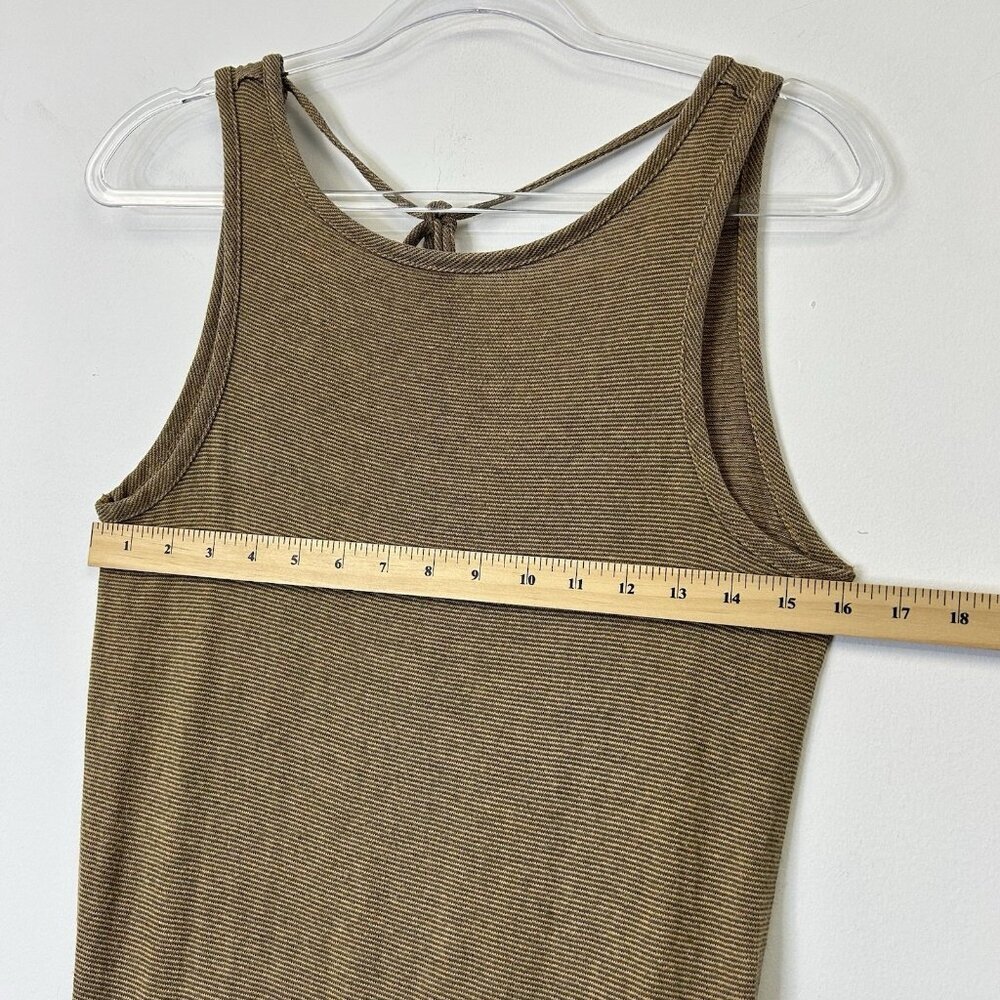 Prana Romper Womens Size XS Tan Brown Knit Sleeveless Tie Waist - Picture 6 of 9